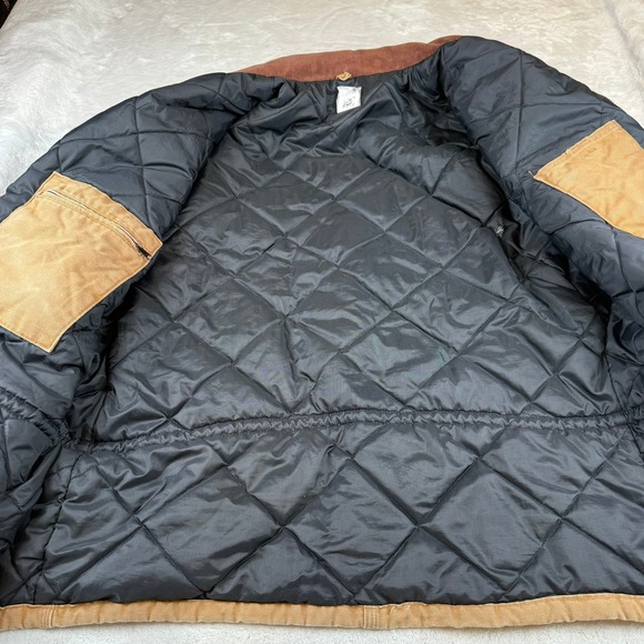 Carhartt Mens Tan Quilted Lined Workwear Jacket Corduroy Collar Size 3XL - Picture 6 of 8